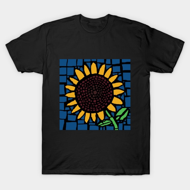 Sunflower Mosaic T-Shirt by ellenhenryart